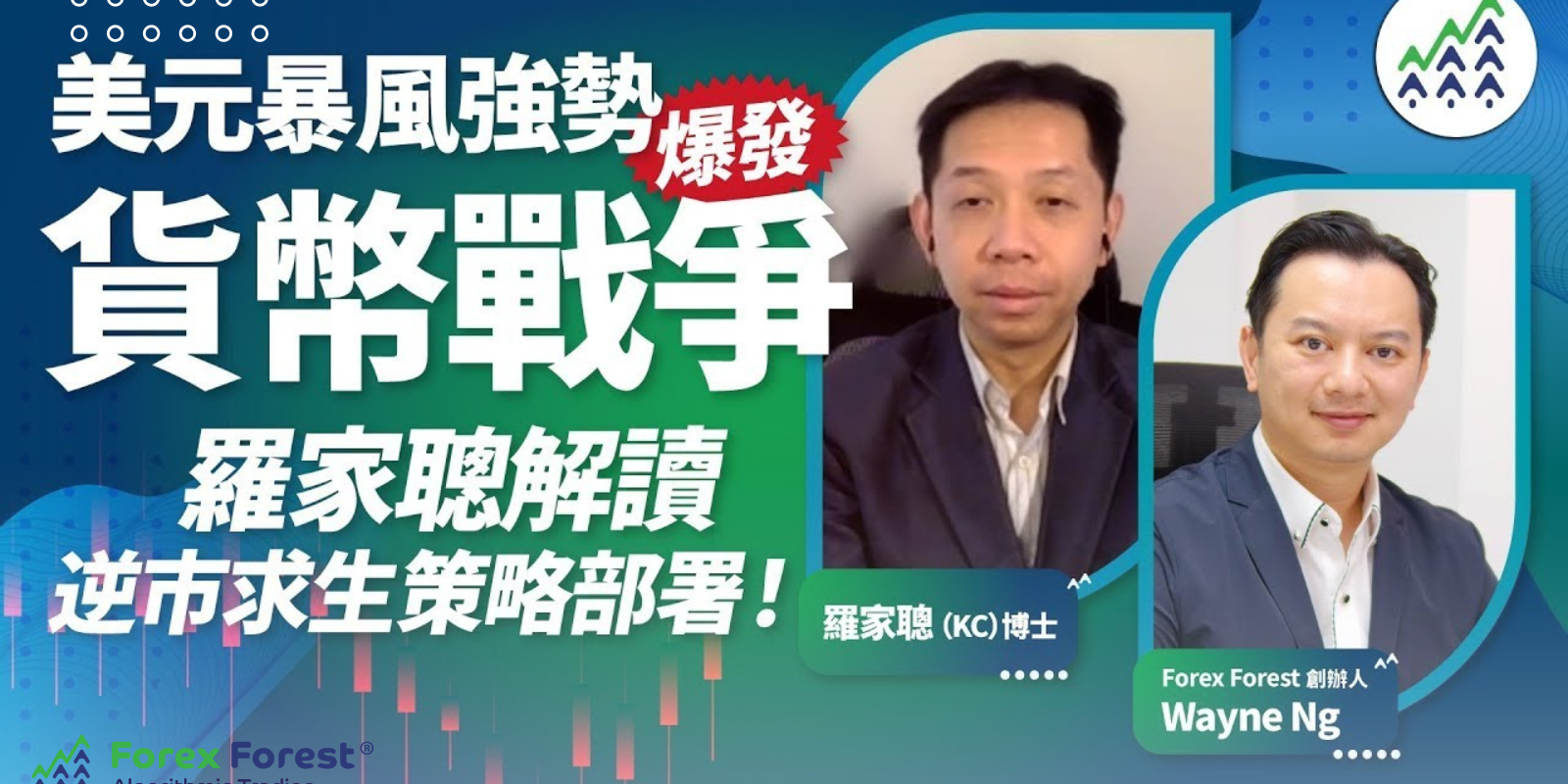 羅家聰博士與Forex Forest創辦人Wayne Sir討論貨幣戰爭及AI自動程式交易於投資市場的角色